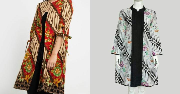 dress batik dengan model outer