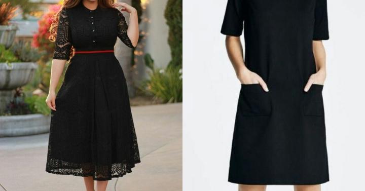 modis dengan dress berwarna hitam