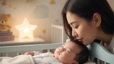 mencium bayi, bayi tidur, risiko mencium bayi, manfaat bonding bayi, kesehatan bayi, herpes pada bayi, parenting aman, kasih sayang orang tua