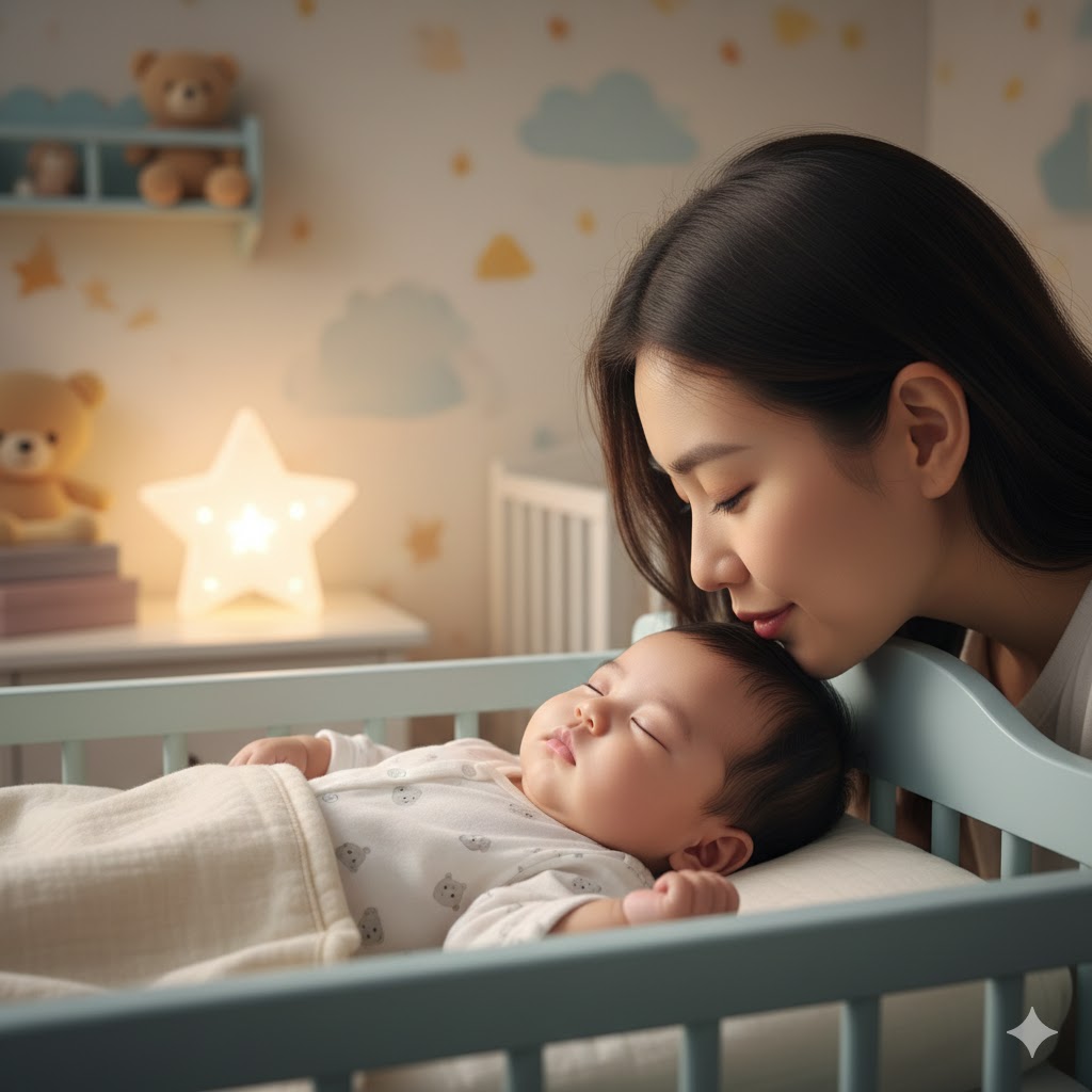 mencium bayi, bayi tidur, risiko mencium bayi, manfaat bonding bayi, kesehatan bayi, herpes pada bayi, parenting aman, kasih sayang orang tua